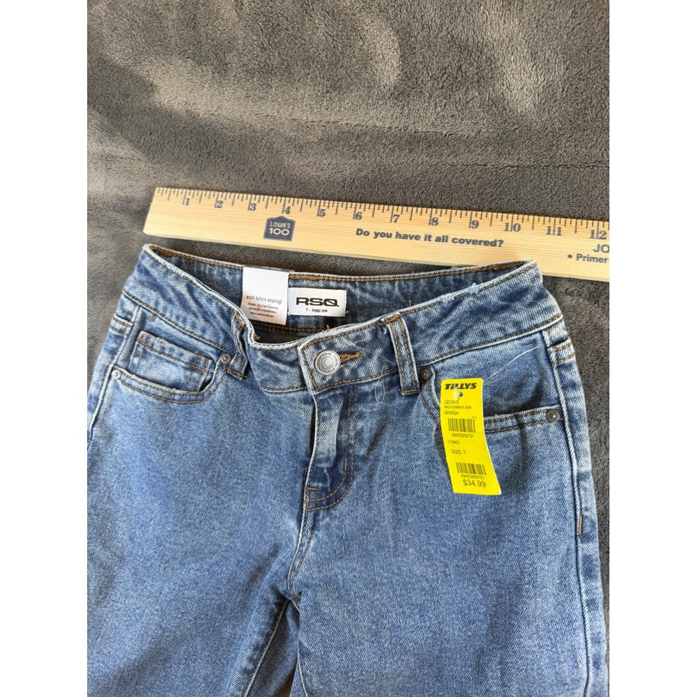 RSQ Kids Baggy Jeans Light Wash Denim Size 7 - Picture 6 of 8